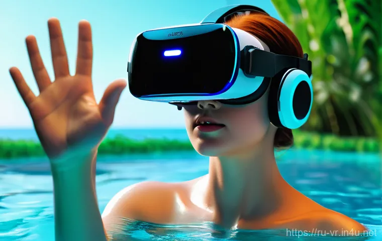 가상현실에서의 신체 반응 - **Prompt 1: Deep Immersion in a Mythical Forest**
    A young adult, with an expression of profound ...