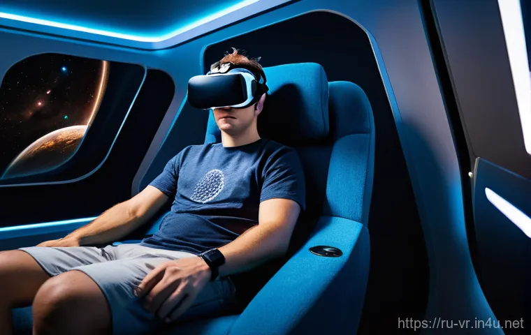 가상현실에서의 신체 반응 - **Prompt 2: Tactile Sensation of Water in Virtual Reality**
    A person in their mid-twenties, wear...