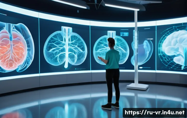 가상현실 기반 웹사이트 - A hyper-realistic virtual reality classroom scene set in a modern medical training facility, featuri...