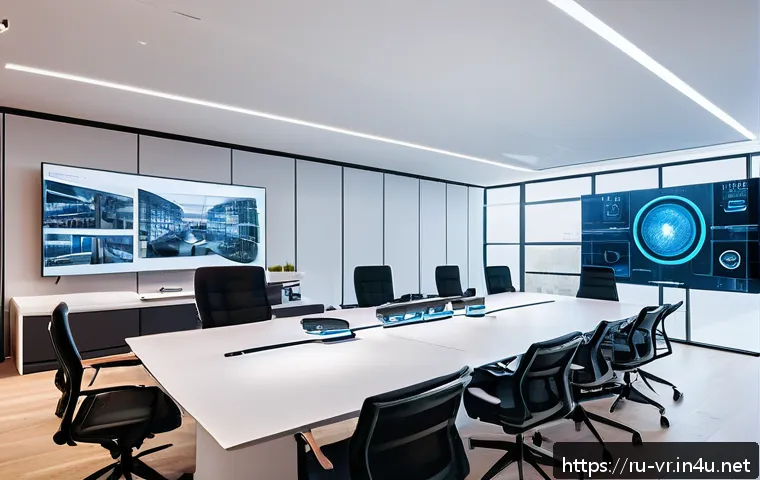 VR로 건축 설계 - A modern architectural design studio interior showcasing a team of diverse architects collaborating ...