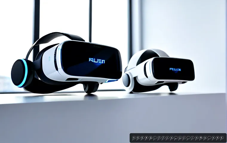 Home 30 가상현실 장비 가격 - Photorealistic tabletop comparison of three generic virtual reality headsets arranged from budget to...