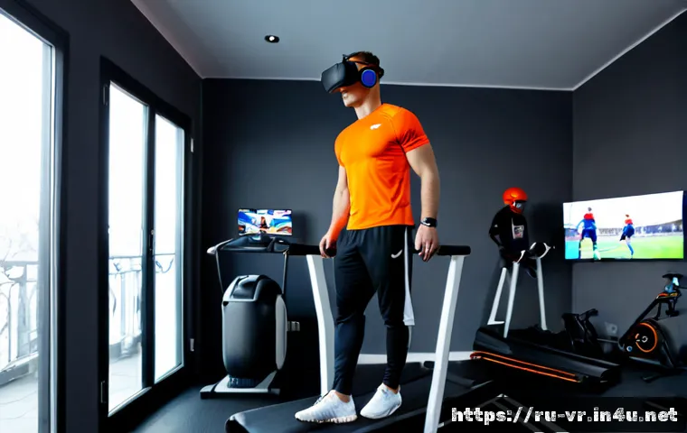 Home 17 VR을 활용한 스포츠 분석 - Photorealistic sports performance analysis studio in Moscow, a focused adult football coach wearing ...